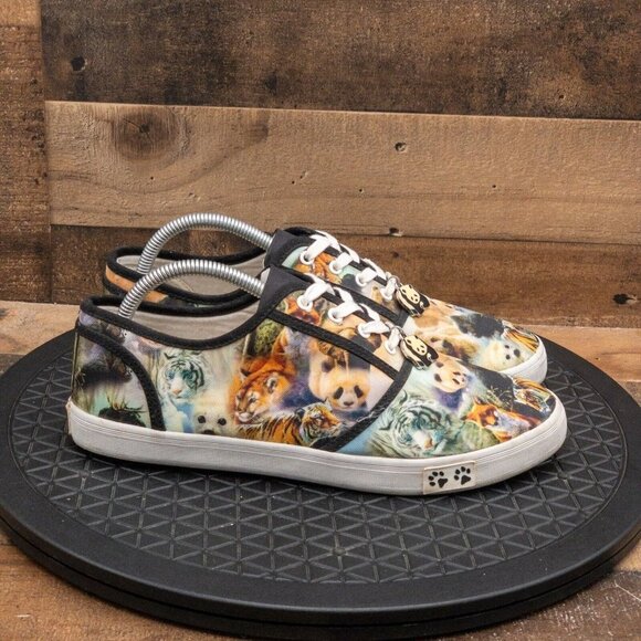 THE BRADFORD EXCHANGE WOMENS ATHLETIC SHOE WORLD WILDLIFE ANIMAL PRINT SZ 10 - Picture 9 of 9